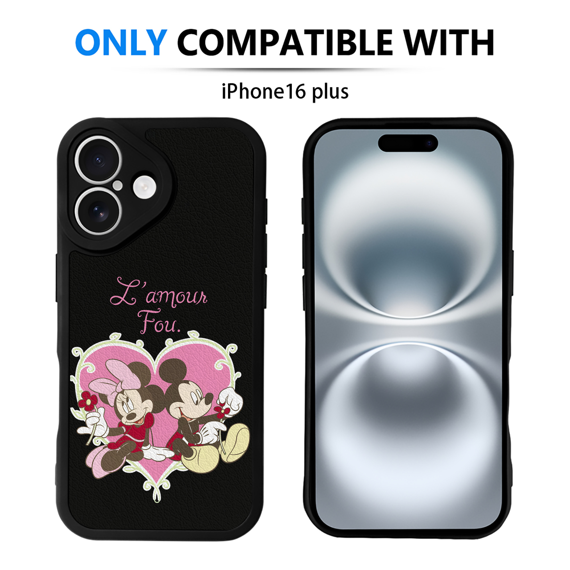 （画像用） ミッキーマウス Mickey Mouse 【iPhone 16シリーズ対応】シリコンスマホケース（レザー調） 材質：シリコン